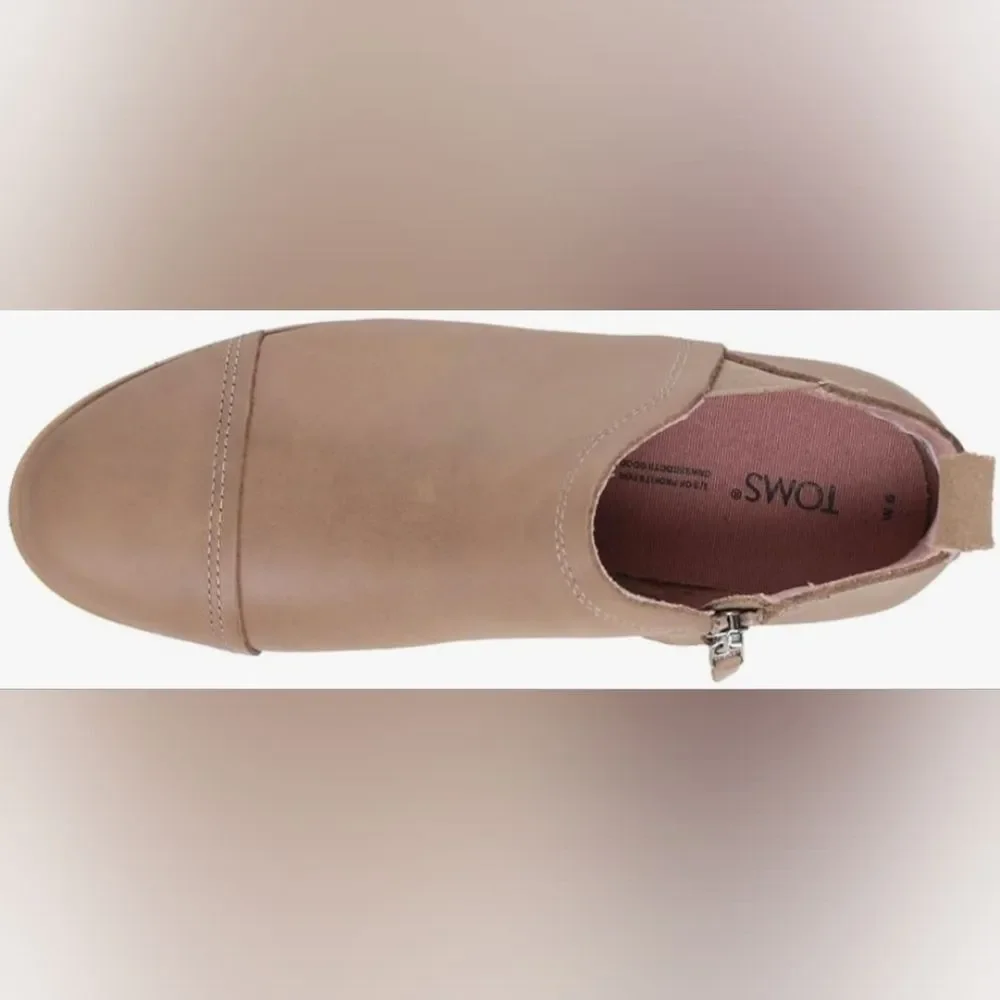 NEW TOMS Reese Tan Ankle Boots Booties 9.5